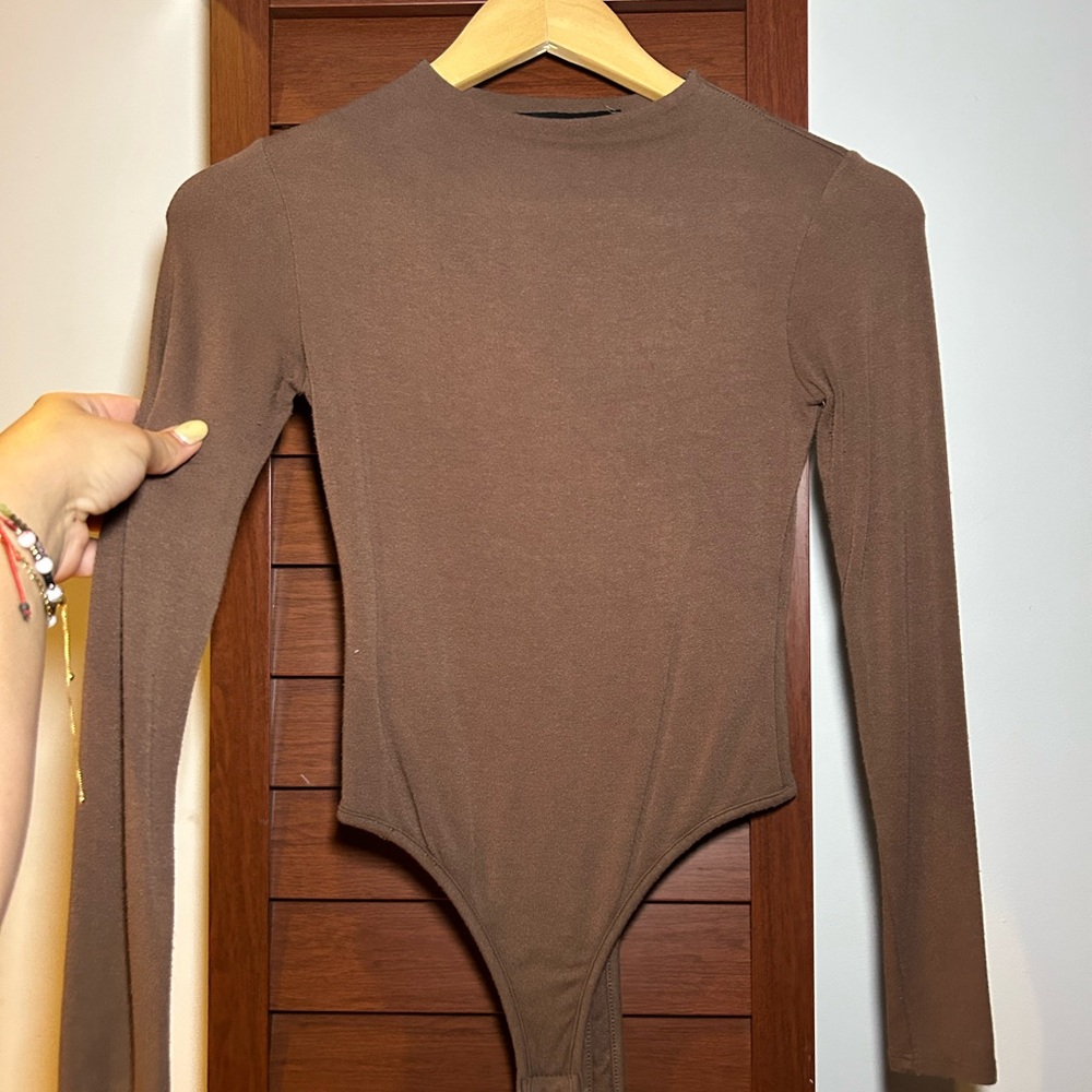 Naked Wardrobe Chocolate Long Sleeve Top